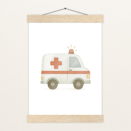 Krankenwagen Poster mit Leisten von tinylearner