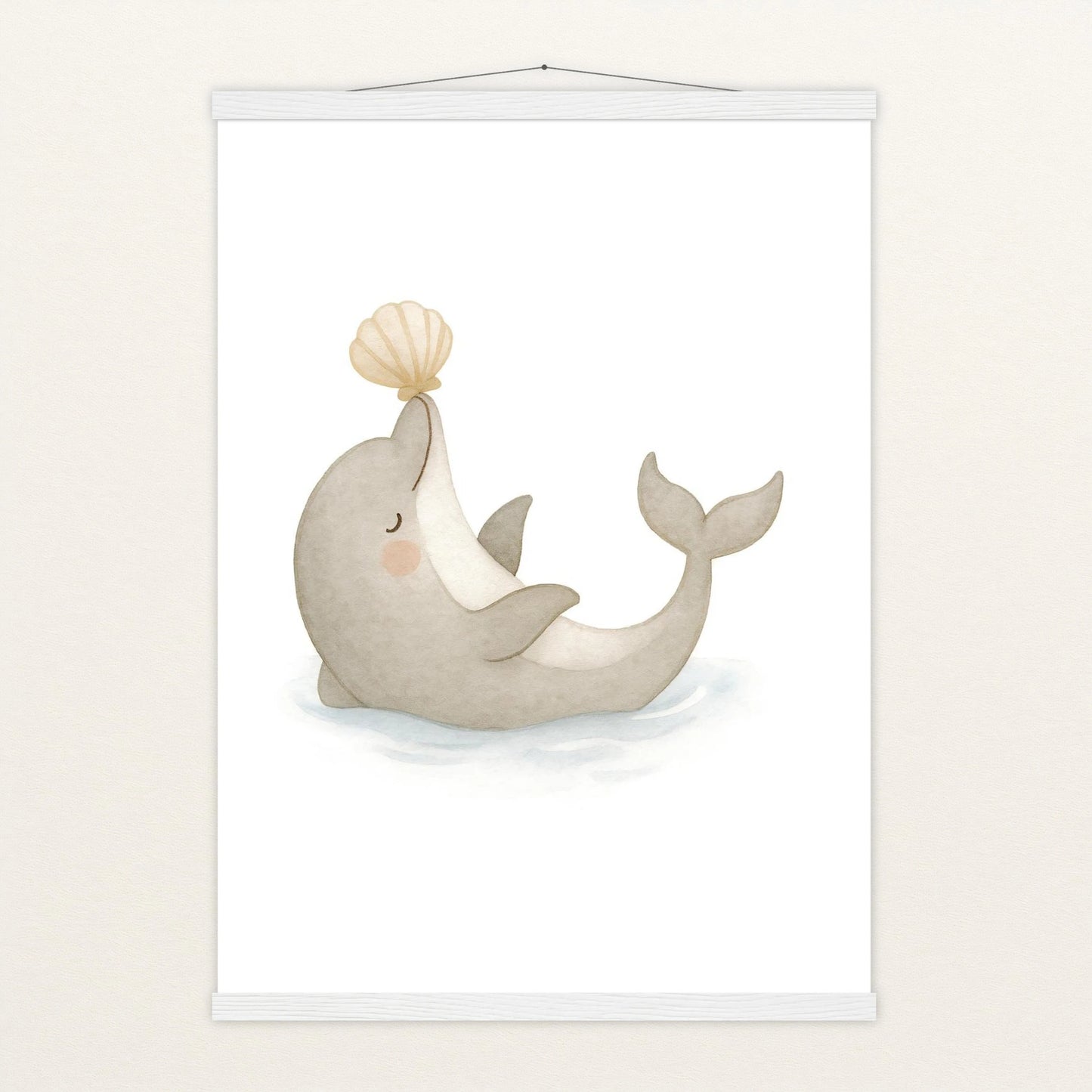 Dora der Delfin - Motiv: "Muschel" Poster mit Leisten von tinylearner