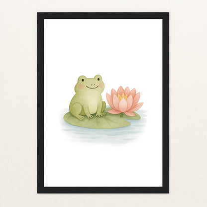 Flocke der Frosch Poster mit Holzrahmen von tinylearner