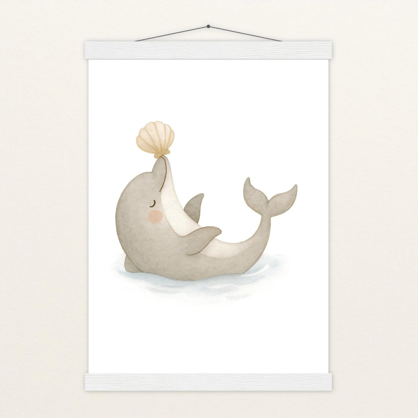 Dora der Delfin - Motiv: "Muschel" Poster mit Leisten von tinylearner