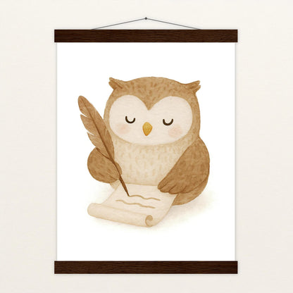 Emmi die Eule - Motiv: "Brief" Poster mit Leisten von tinylearner