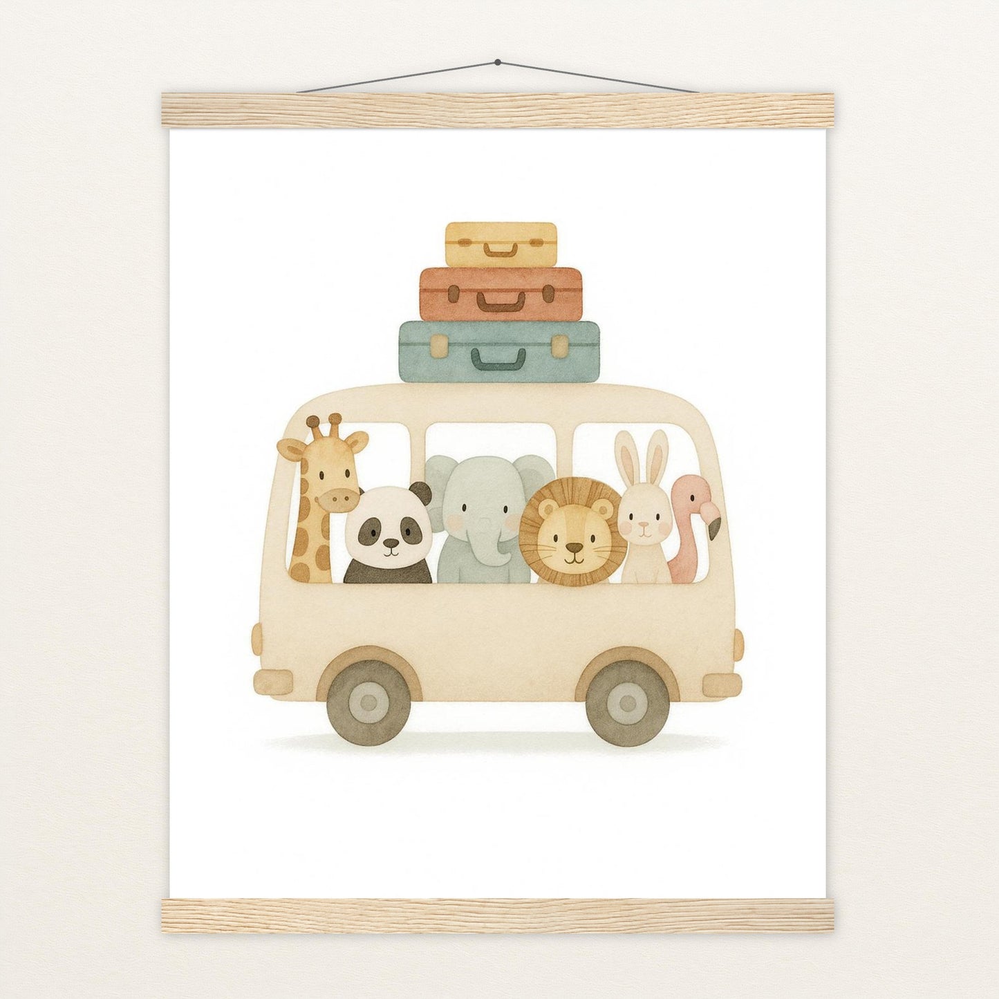 Tierfreunde - Motiv: "Reisebus" Poster mit Leisten von tinylearner