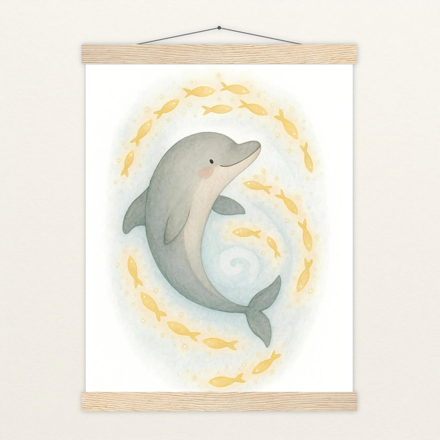 Dora der Delfin - Motiv: "Leuchtfische" Poster mit Leisten von tinylearner