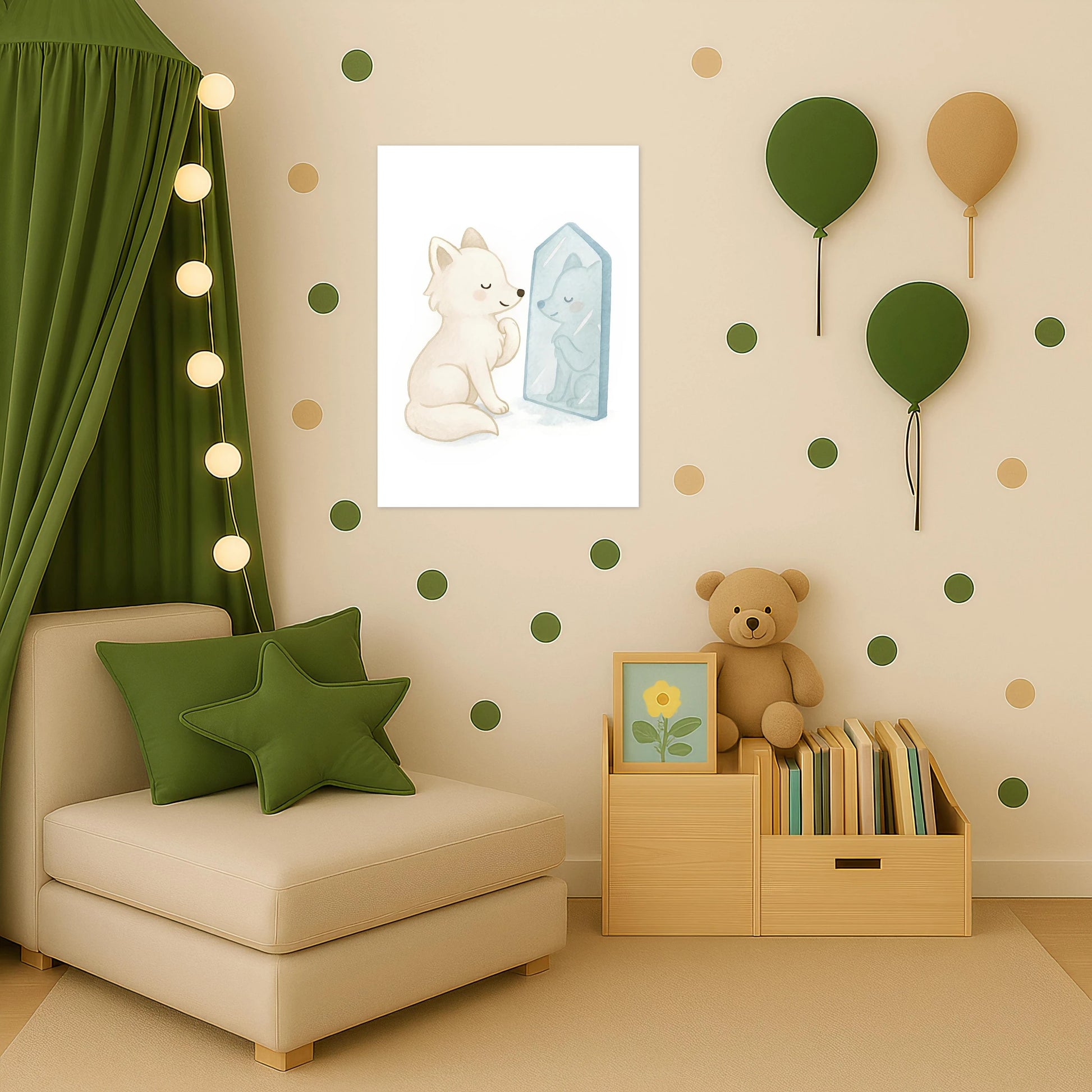 Pino der Polarfuchs - Motiv: "Spiegel" Poster von tinylearner