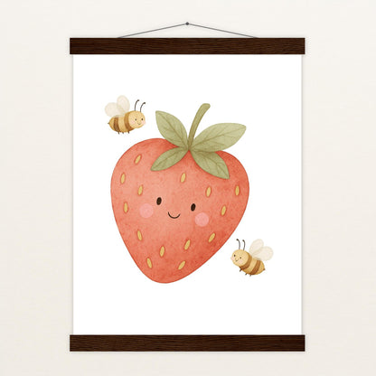 Obst: Erdbeere Poster mit Leisten von tinylearner