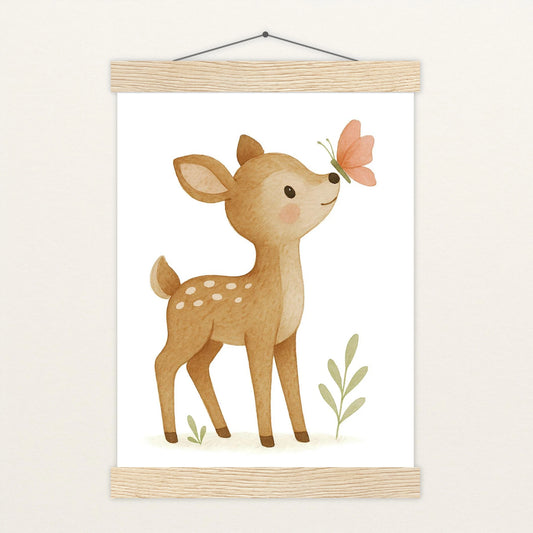 Ria das Reh - Motiv: "Schmetterling" Poster mit Leisten von tinylearner