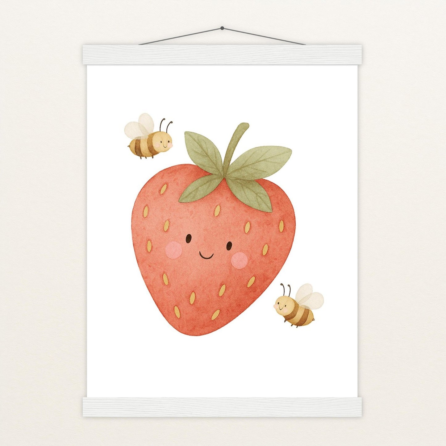 Obst: Erdbeere Poster mit Leisten von tinylearner