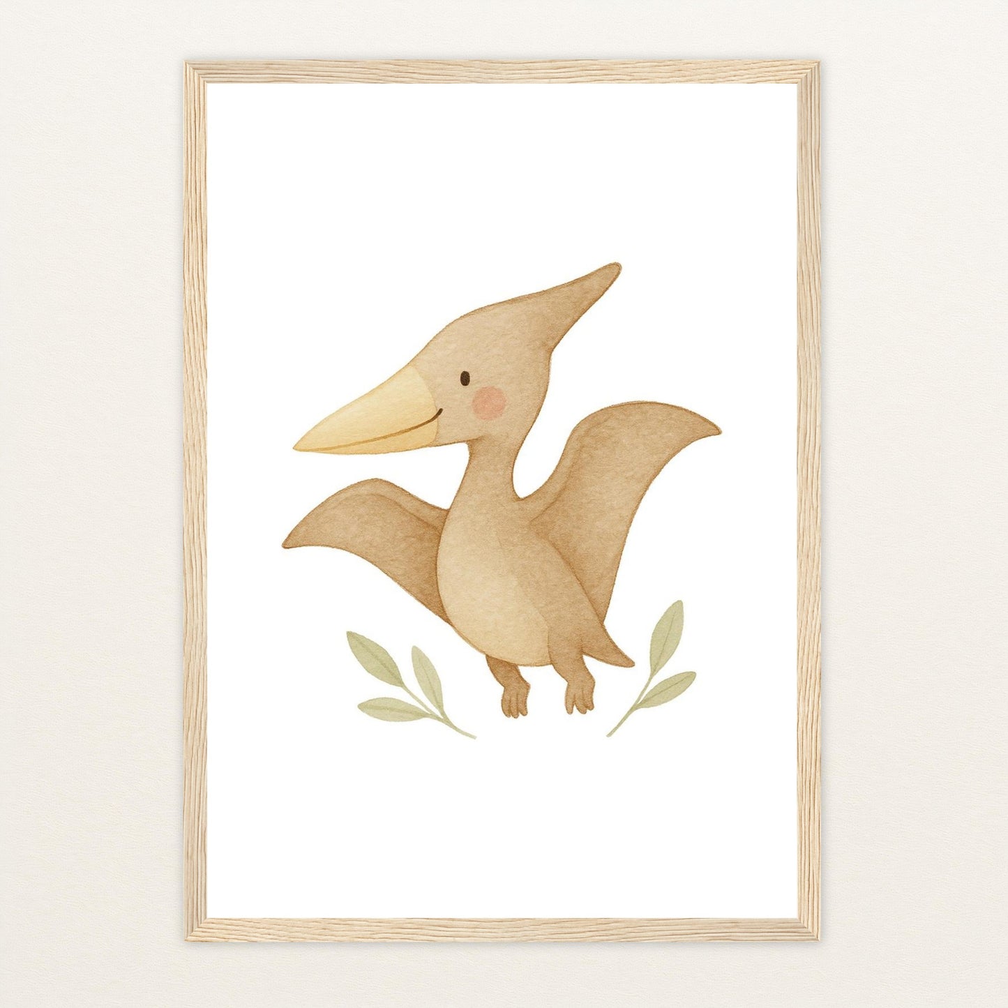 Dinosaurier Pteranodon Poster mit Holzrahmen von tinylearner