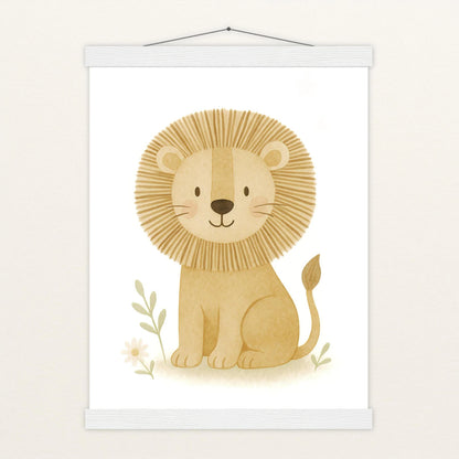 Leo der Löwe Poster mit Leisten von tinylearner