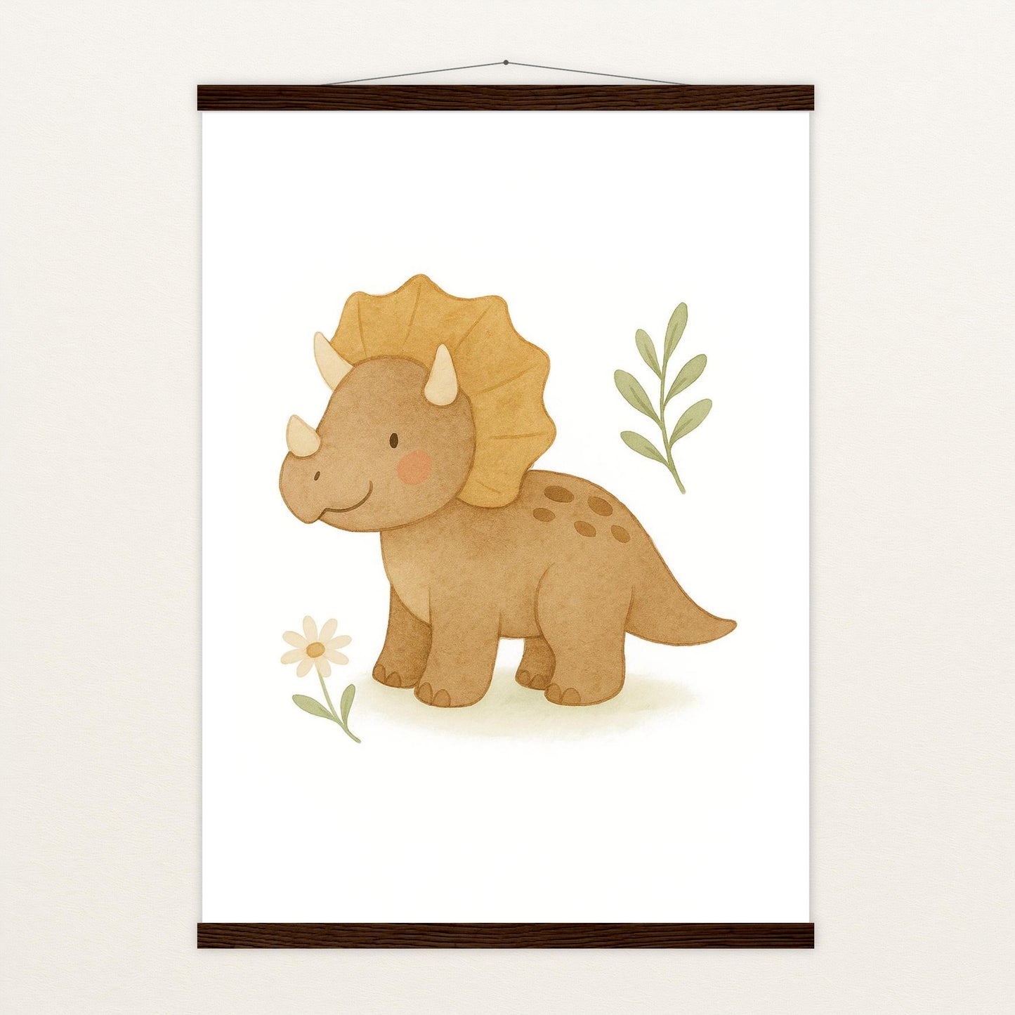 Dinosaurier Triceratops Poster mit Leisten von tinylearner