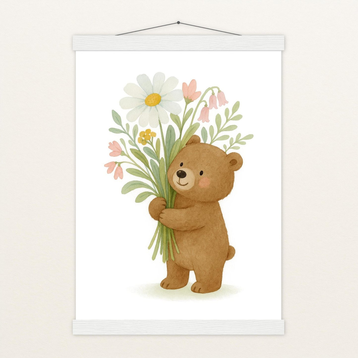 Balu der Bär - Motiv: "Blumenstrauß" Poster mit Leisten von tinylearner