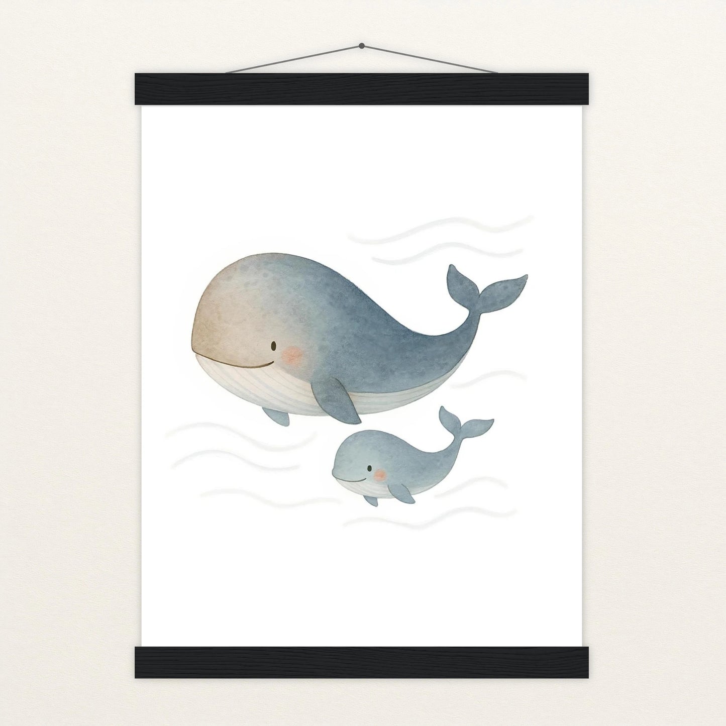 Willi der Wal - Motiv: "Familie" Poster mit Leisten von tinylearner