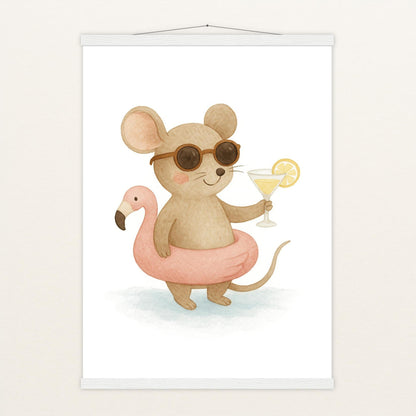 Mimi die Maus - Motiv: "Pooltag" Poster mit Leisten von tinylearner