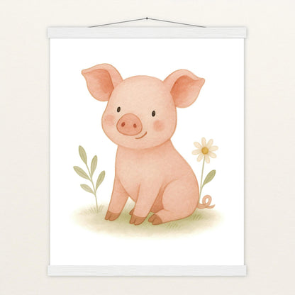 Susi das Schwein Poster mit Leisten von tinylearner