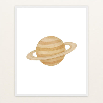 Saturn Poster mit Holzrahmen von tinylearner