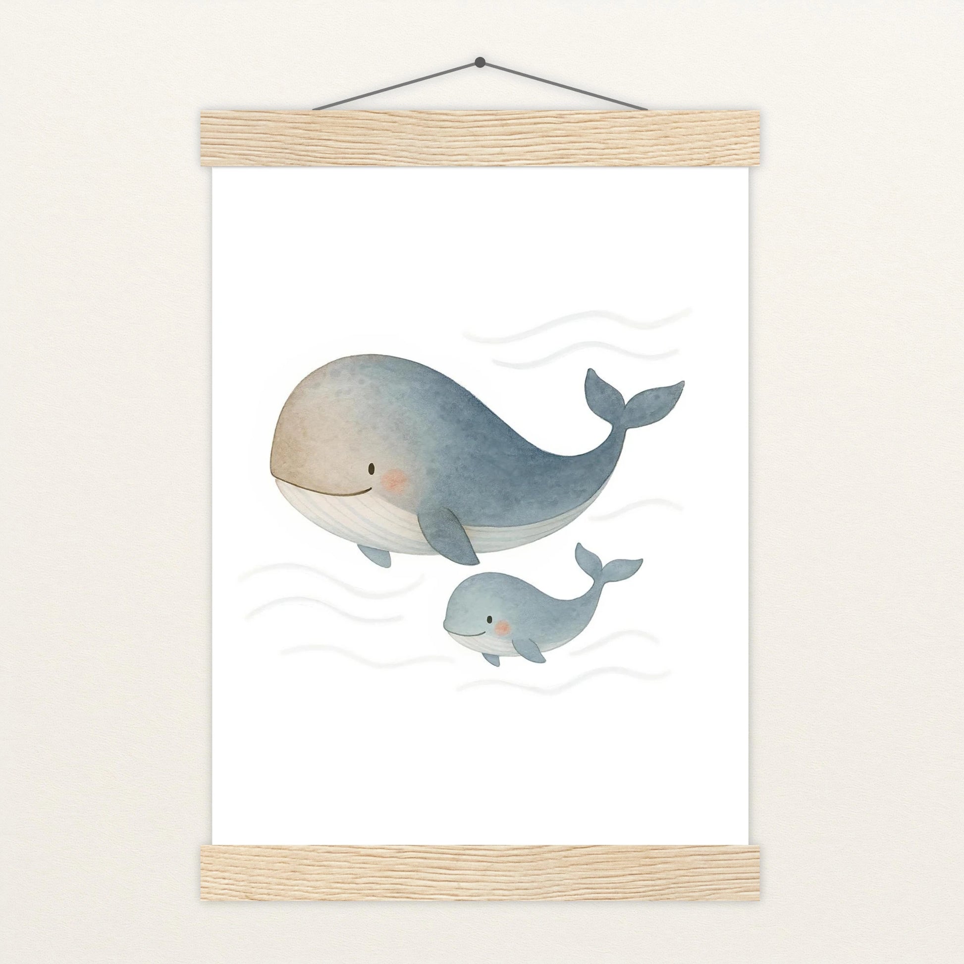 Willi der Wal - Motiv: "Familie" Poster mit Leisten von tinylearner