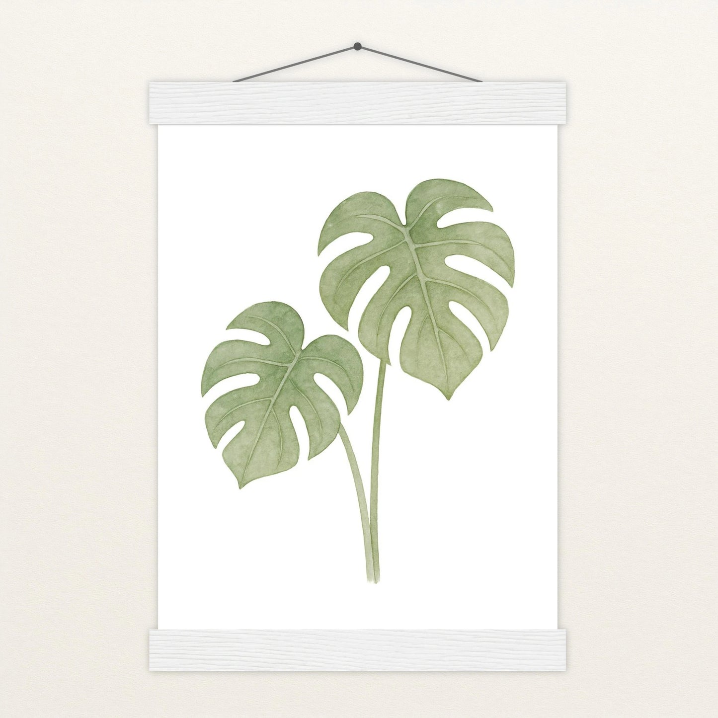 Monstera-Blätter Poster mit Leisten von tinylearner