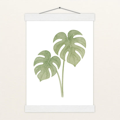 Monstera-Blätter Poster mit Leisten von tinylearner