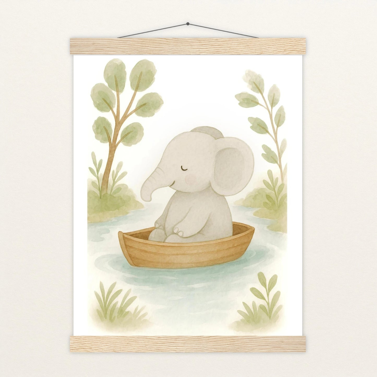 Emil der Elefant - Motiv: "Boot" Poster mit Leisten von tinylearner
