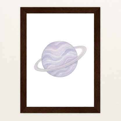 Planet Poster mit Holzrahmen von tinylearner