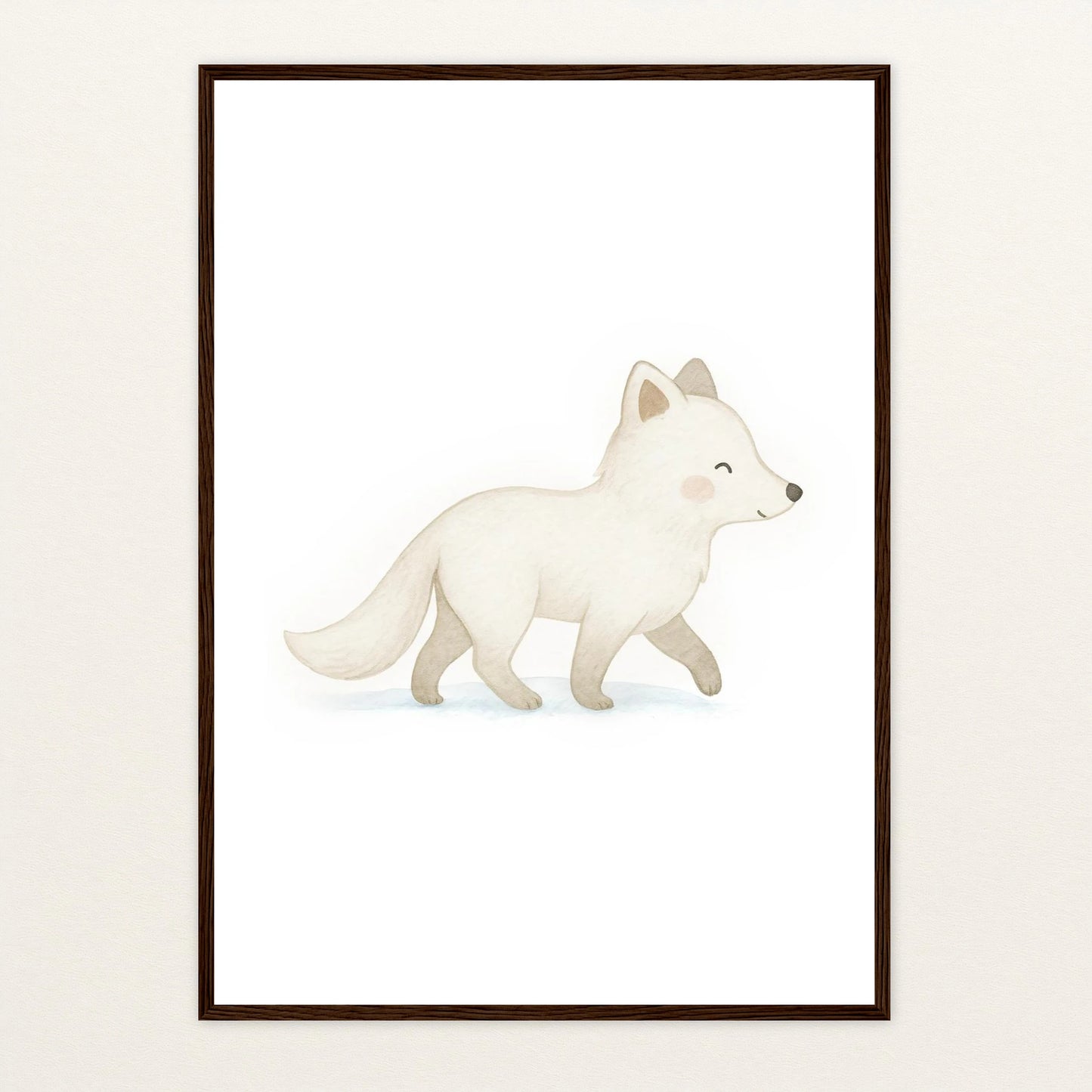 Pino der Polarfuchs Poster mit Holzrahmen von tinylearner