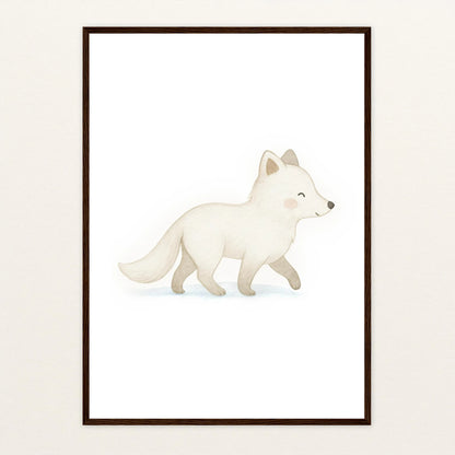 Pino der Polarfuchs Poster mit Holzrahmen von tinylearner