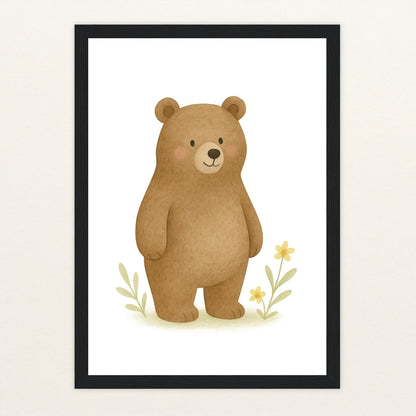Balu der Bär Poster mit Holzrahmen von tinylearner