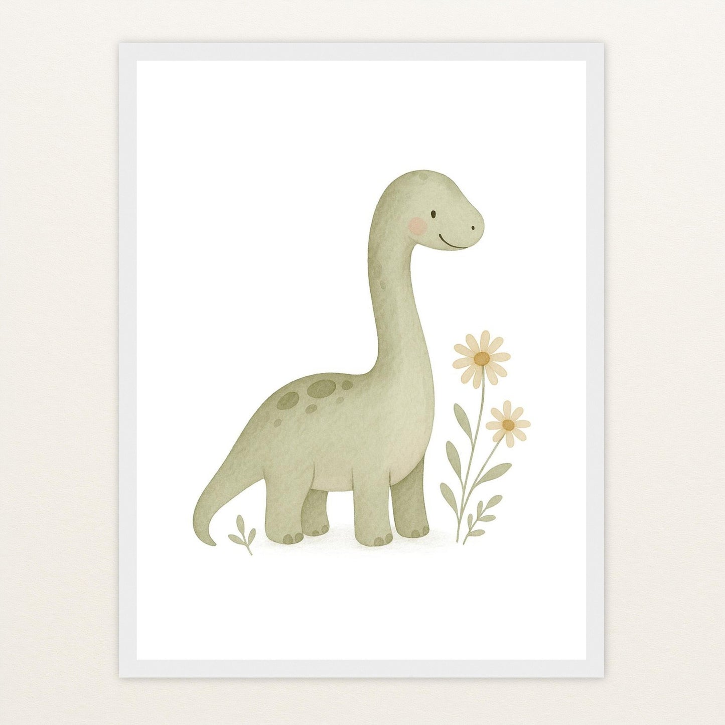 Dinosaurier Brachiosaurus Poster mit Holzrahmen von tinylearner