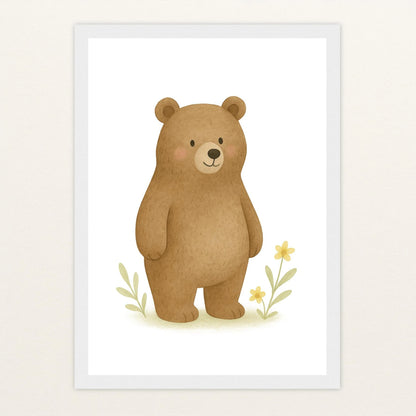 Balu der Bär Poster mit Holzrahmen von tinylearner