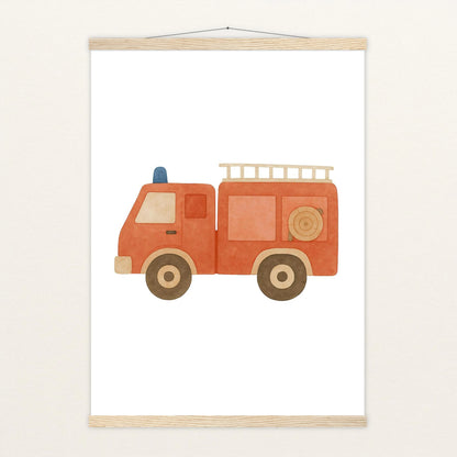 Feuerwehrauto Poster mit Leisten von tinylearner