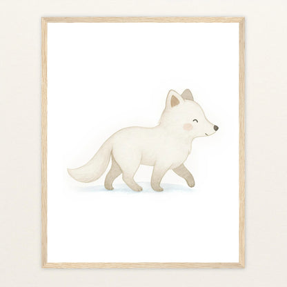 Pino der Polarfuchs Poster mit Holzrahmen von tinylearner