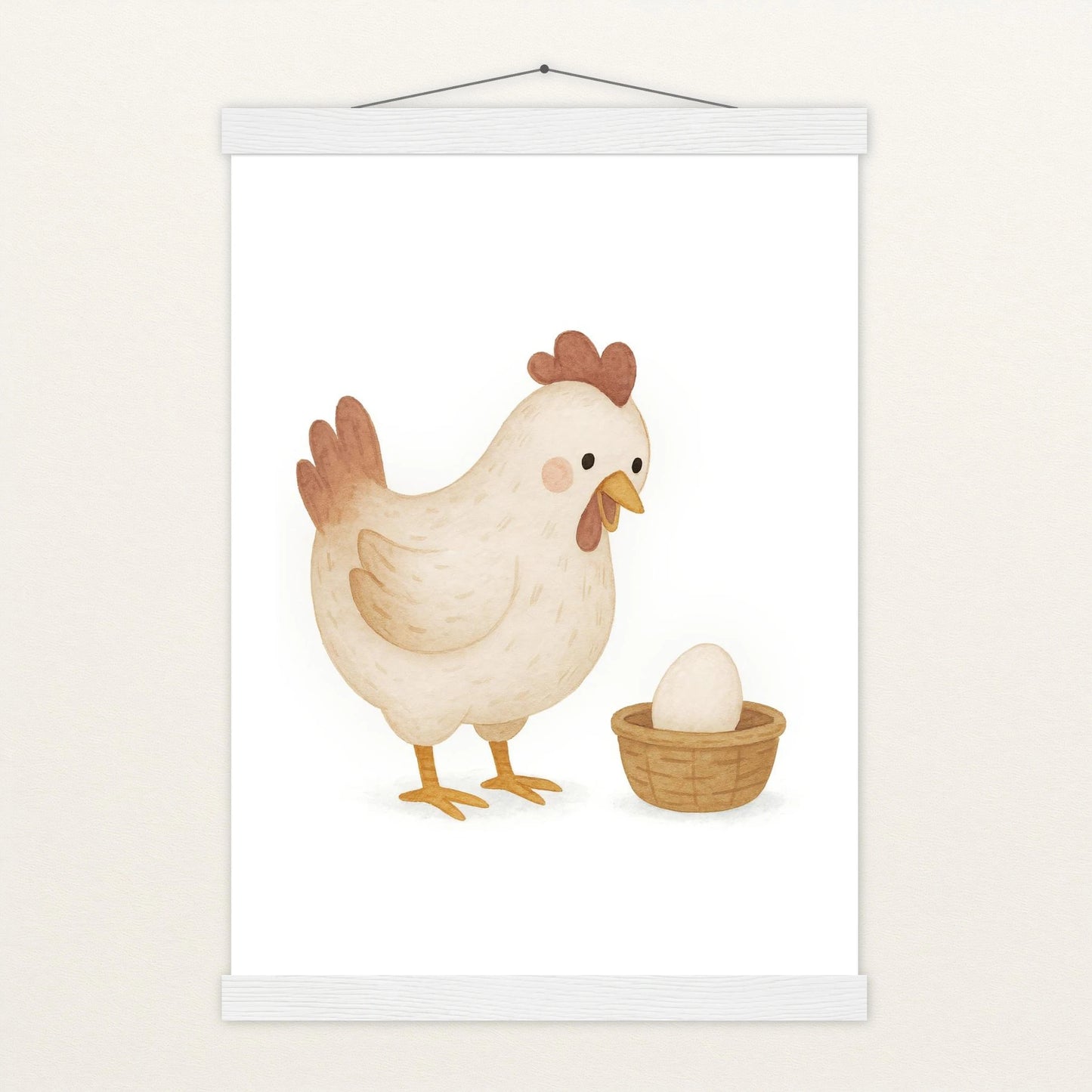 Hanni das Huhn - Motiv: "Ei" Poster mit Leisten von tinylearner