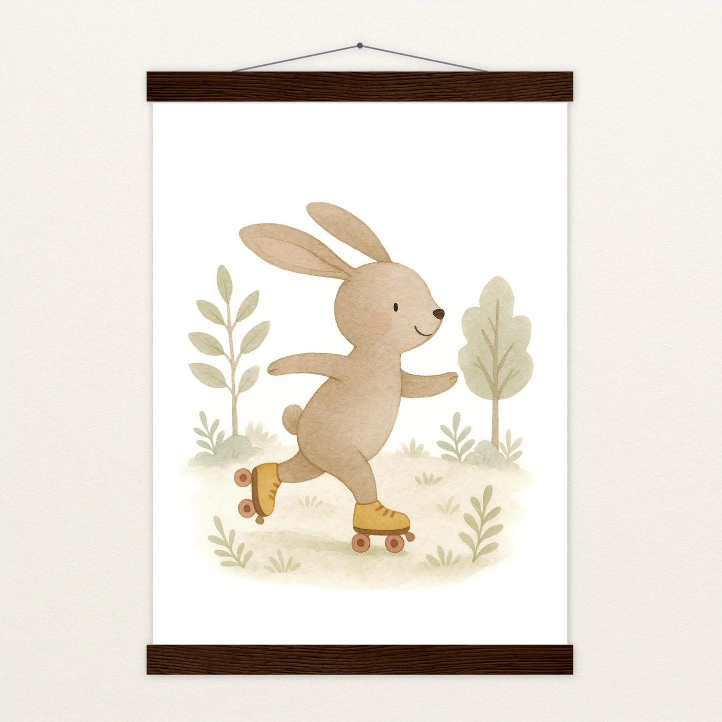 Holly der Hase - Motiv: "Rollschuhe" Poster mit Leisten von tinylearner