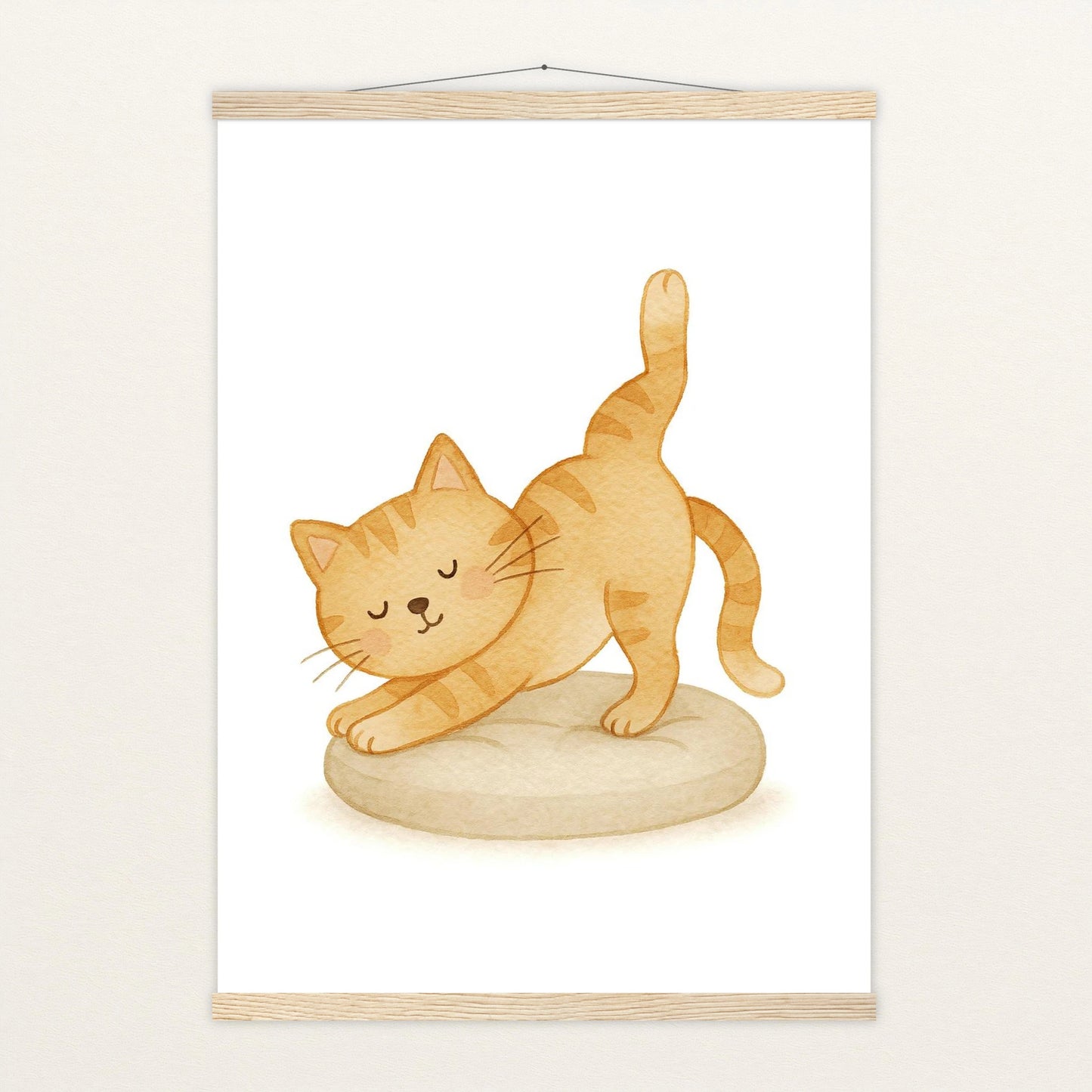 Kira die Katze - Motiv: "Yoga" Poster mit Leisten von tinylearner