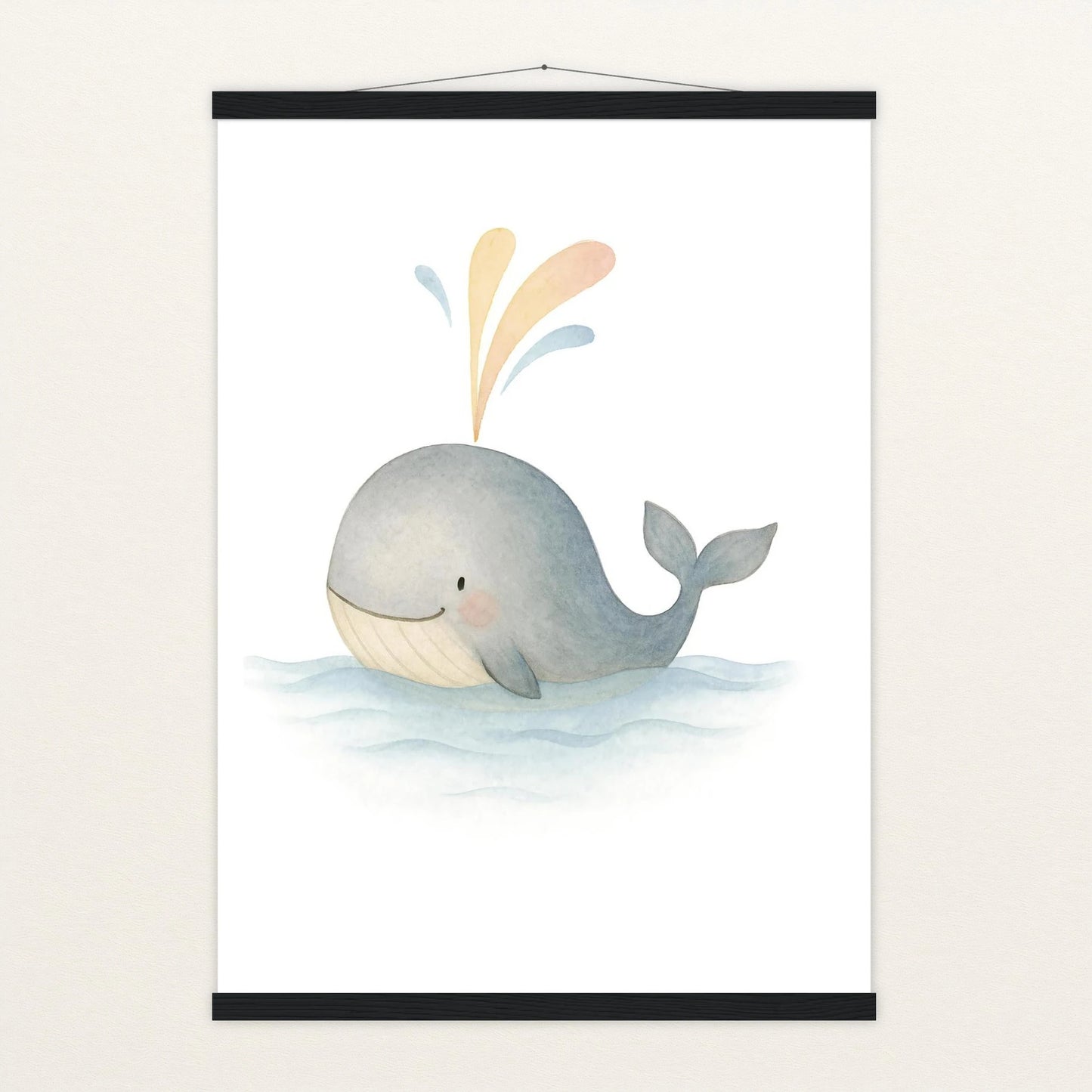 Willi der Wal - Motiv: "Freude" Poster mit Leisten von tinylearner