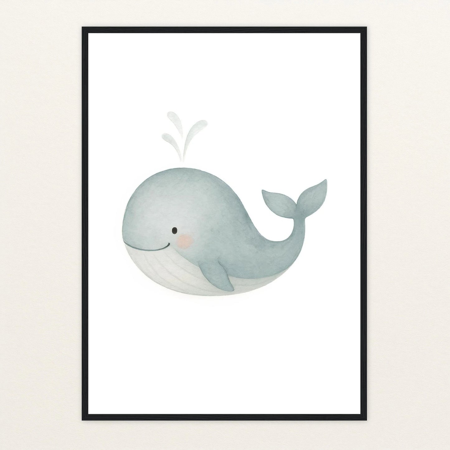 Willi der Wal Poster mit Holzrahmen von tinylearner