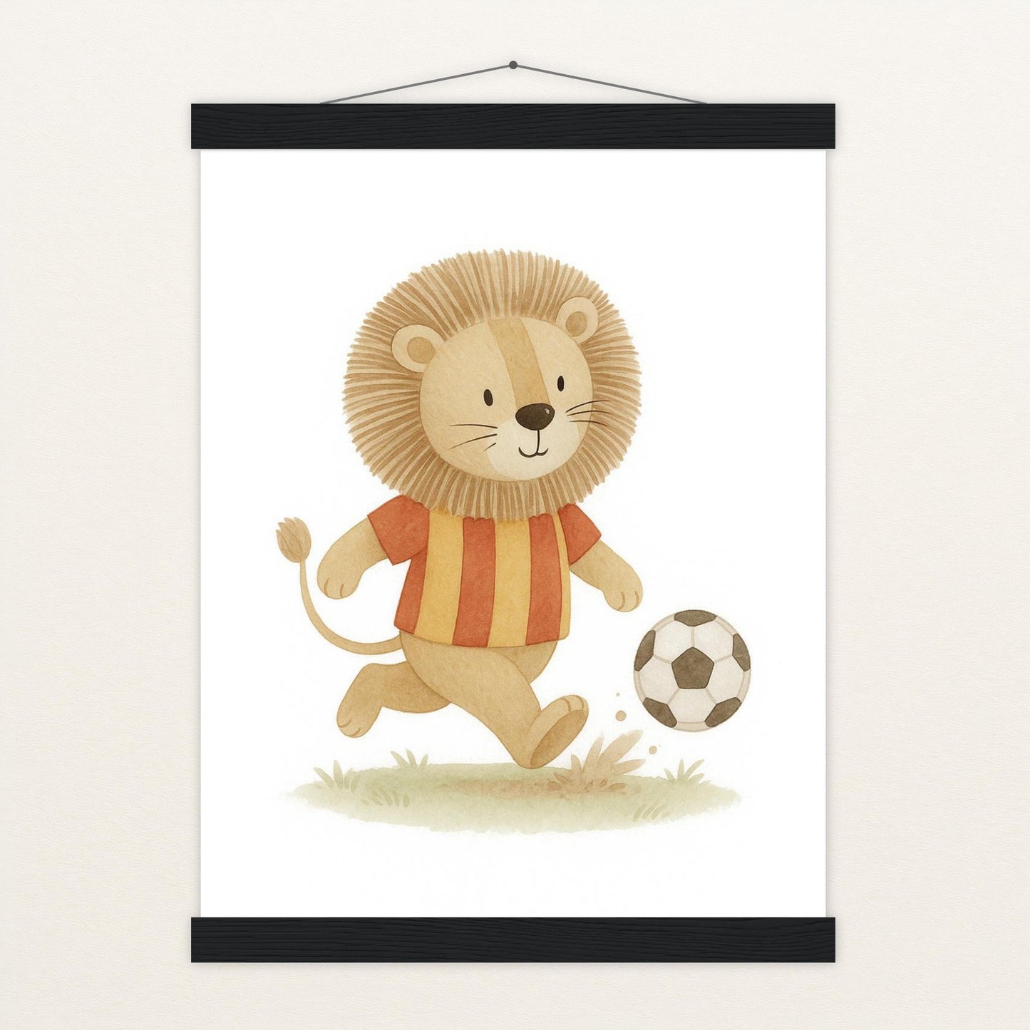 Leo der Löwe - Motiv: "Fußball" Poster mit Leisten von tinylearner