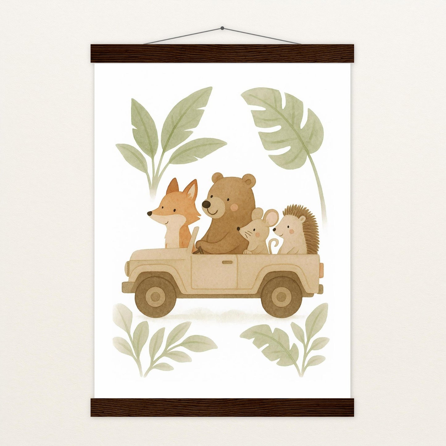 Tierfreunde - Motiv: "Safari" Poster mit Leisten von tinylearner