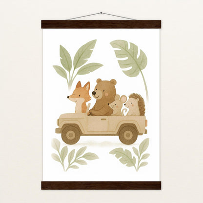 Tierfreunde - Motiv: "Safari" Poster mit Leisten von tinylearner