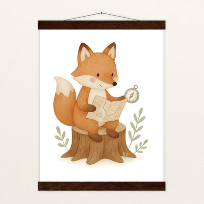 Finnegan der Fuchs - Motiv: "Abenteuerlust" Poster mit Leisten von tinylearner