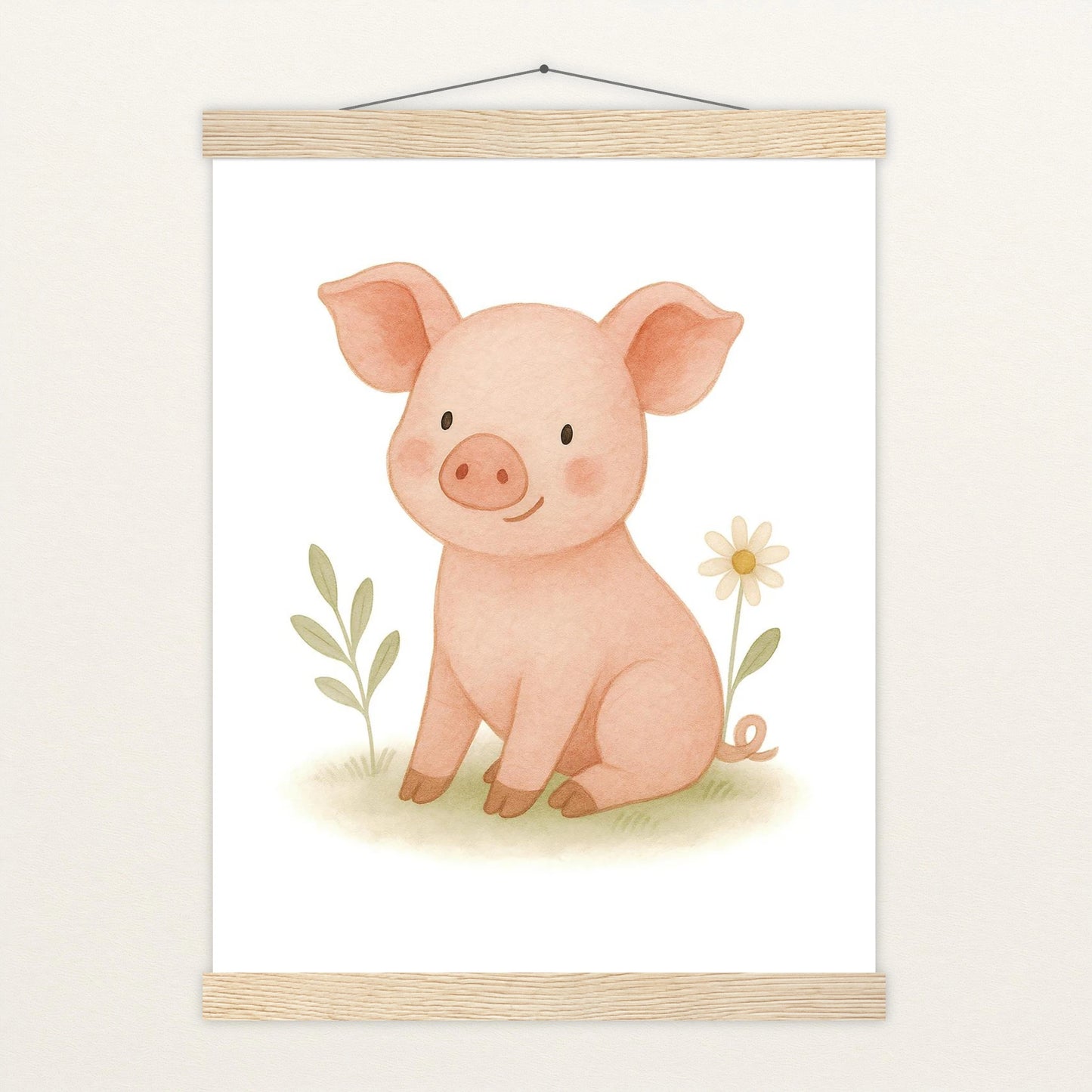 Susi das Schwein Poster mit Leisten von tinylearner