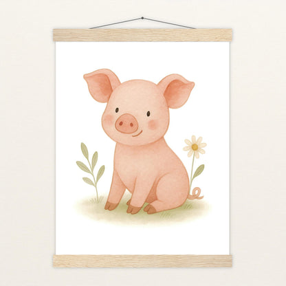 Susi das Schwein Poster mit Leisten von tinylearner