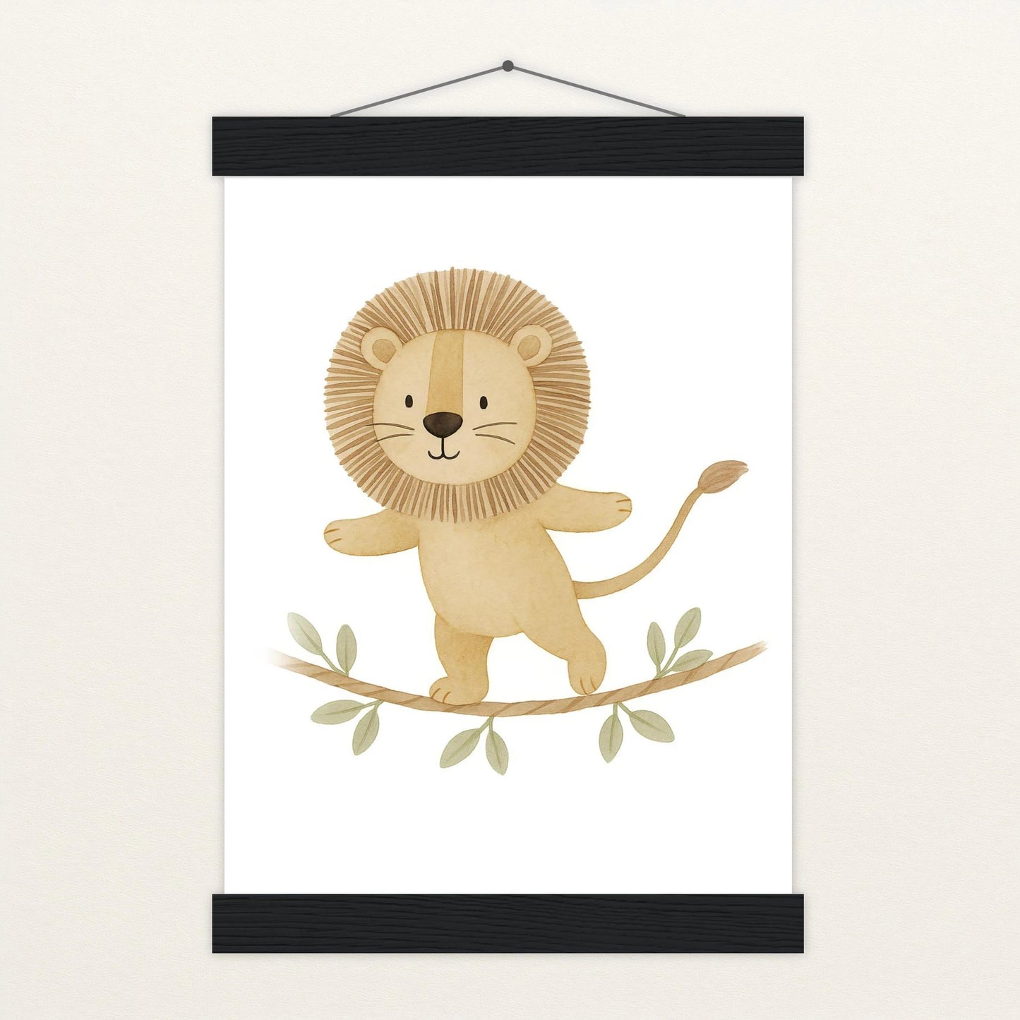 Leo der Löwe - Motiv: "Seiltanz" Poster mit Leisten von tinylearner