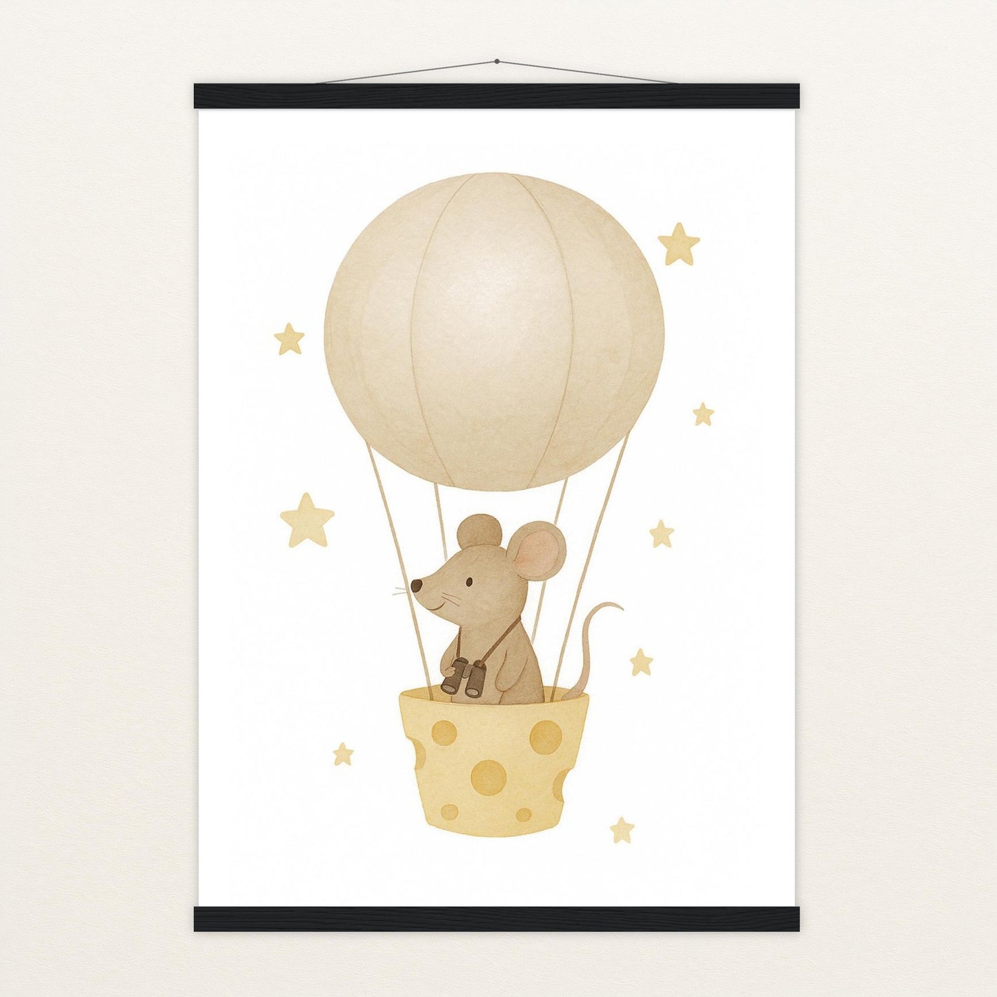 Mimi die Maus - Motiv: "Heißluftballon" Poster mit Leisten von tinylearner