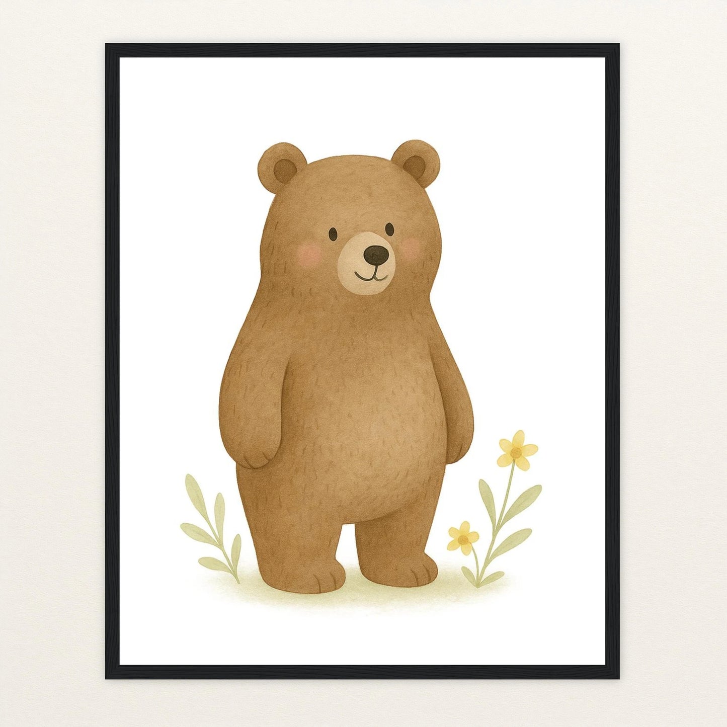 Balu der Bär Poster mit Holzrahmen von tinylearner