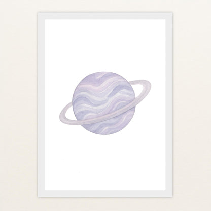 Planet Poster mit Holzrahmen von tinylearner