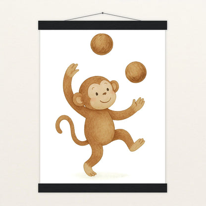 Aki der Affe - Motiv: "Kokosnuss" Poster mit Leisten von tinylearner