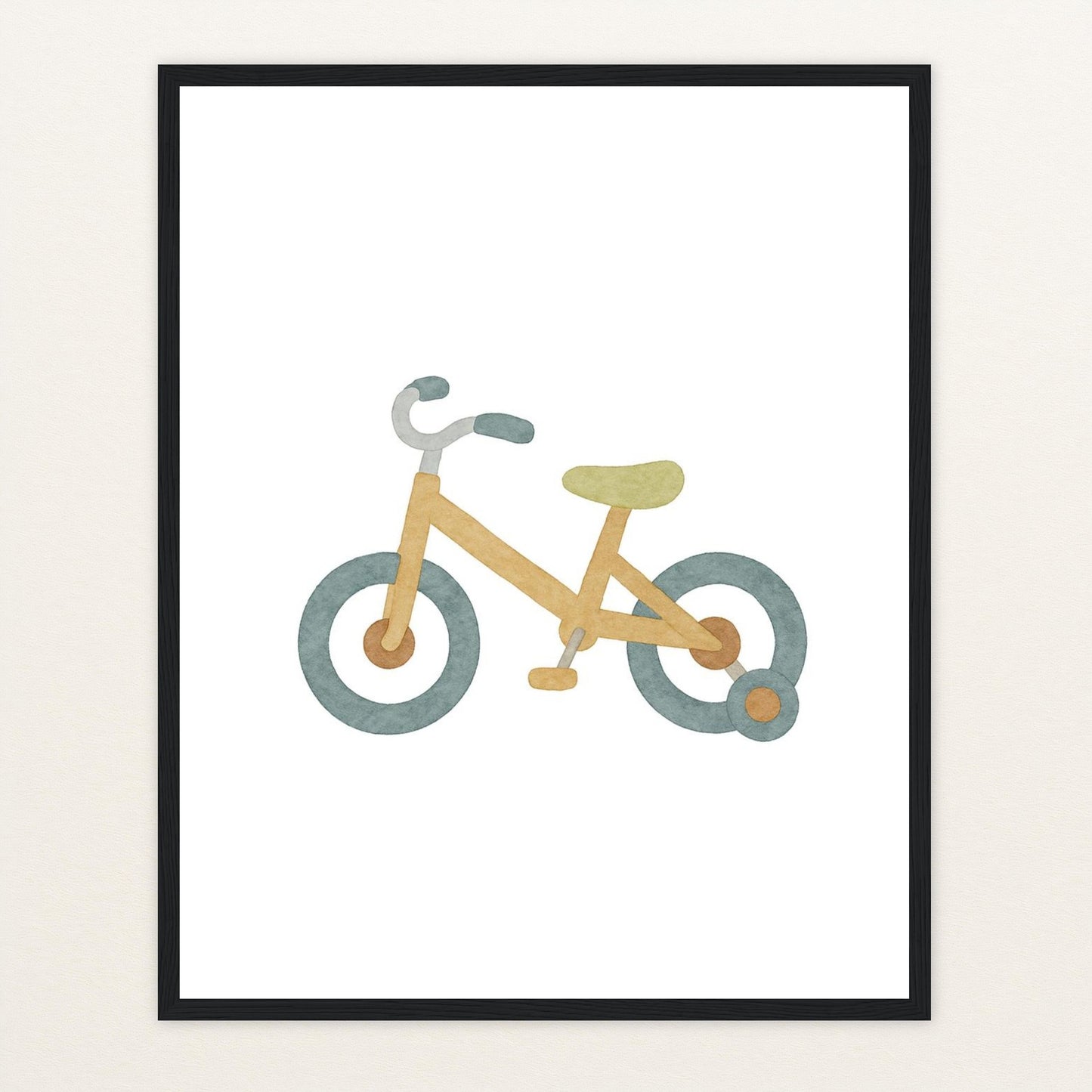 Fahrrad Poster mit Holzrahmen von tinylearner