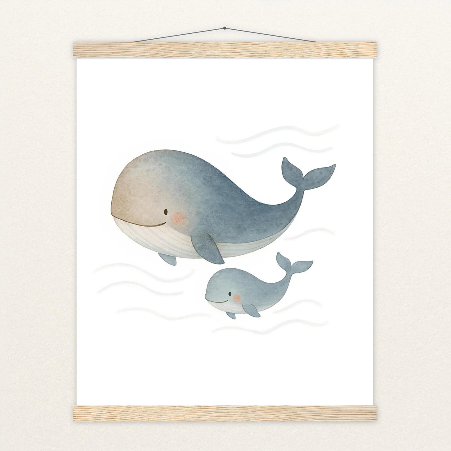 Willi der Wal - Motiv: "Familie" Poster mit Leisten von tinylearner