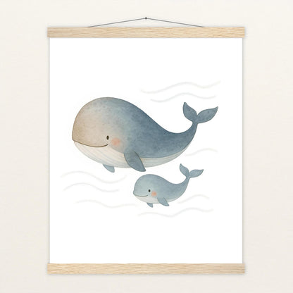 Willi der Wal - Motiv: "Familie" Poster mit Leisten von tinylearner